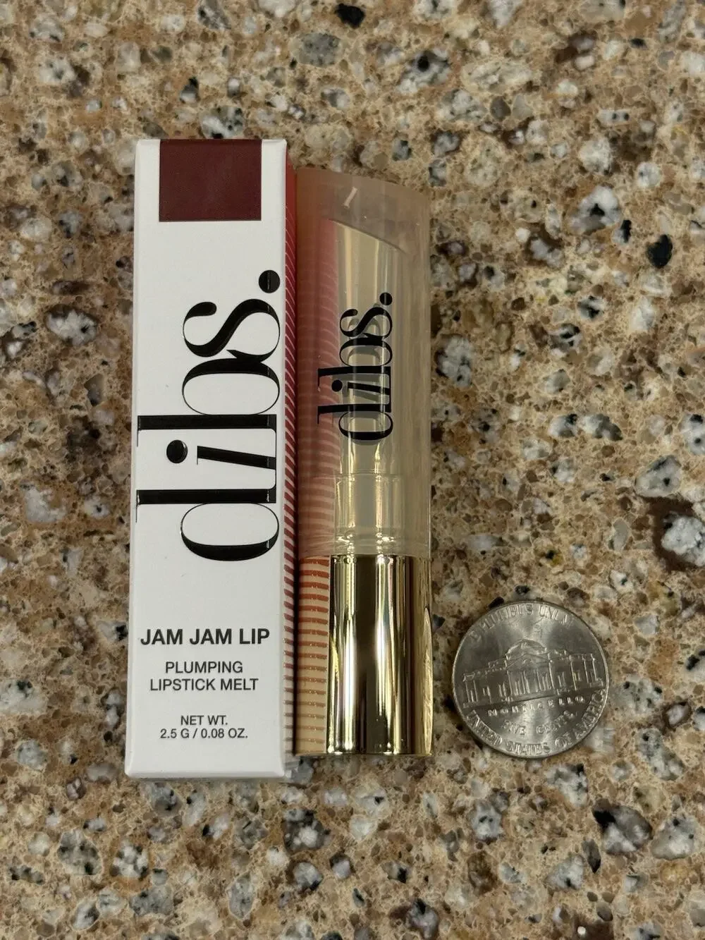 Dibs. Jam Jam Lip Plumping Lipstick Melt Lip Plumper First Date Vegan Sample